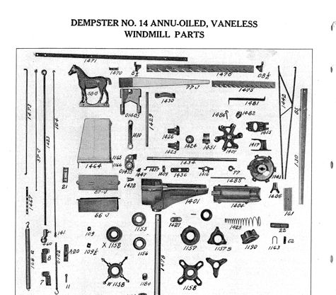 6ft Dempster #12 Windmill Parts List and Diagrams 